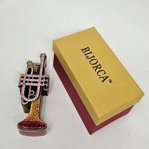 Red Trumpet Trinket Box Keepsake Collectible New in Box